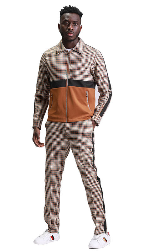 Tazzio Mens Suit M343SK-COFFEE