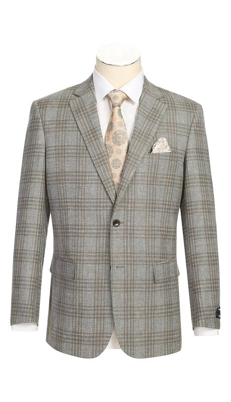 Renoir Mens Blazer 565-13-GRY-BRN