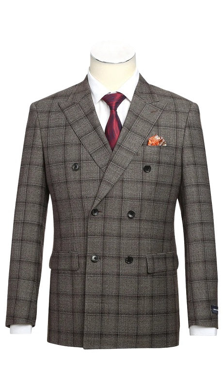 Alessandro Vitello Mens Suit 565-7-BROWN