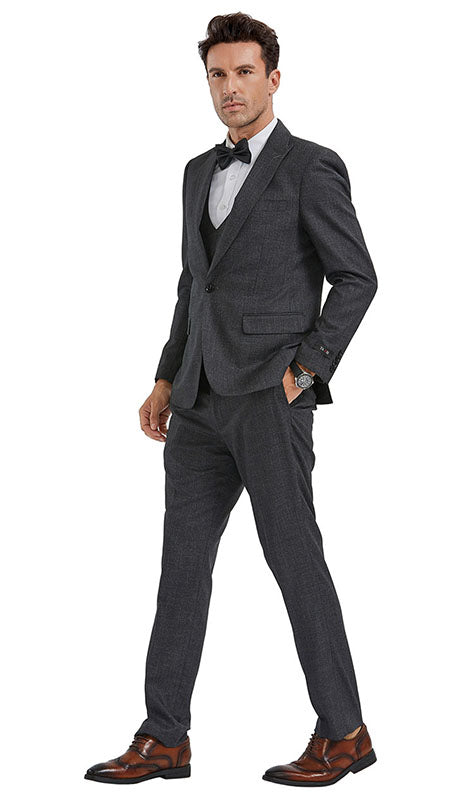 Tazzio Mens Suit M349SK-CHARCOAL