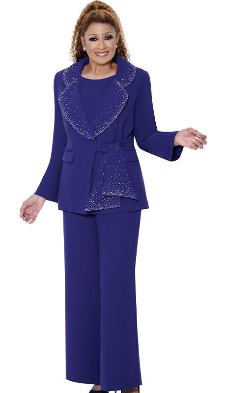 Dorinda Clark Cole 309093-PUR-QS Ladies Pant Suit