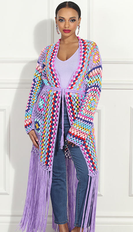 Luxe Moda LM281-LAV Long Cardigan
