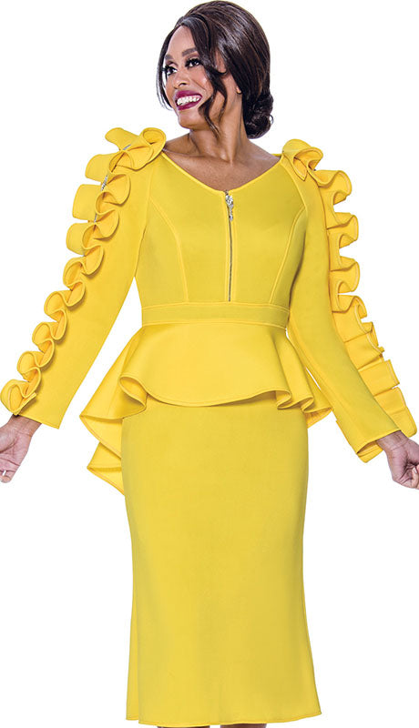 Stellar Looks SL1771-YLW-QS Designer  Dress