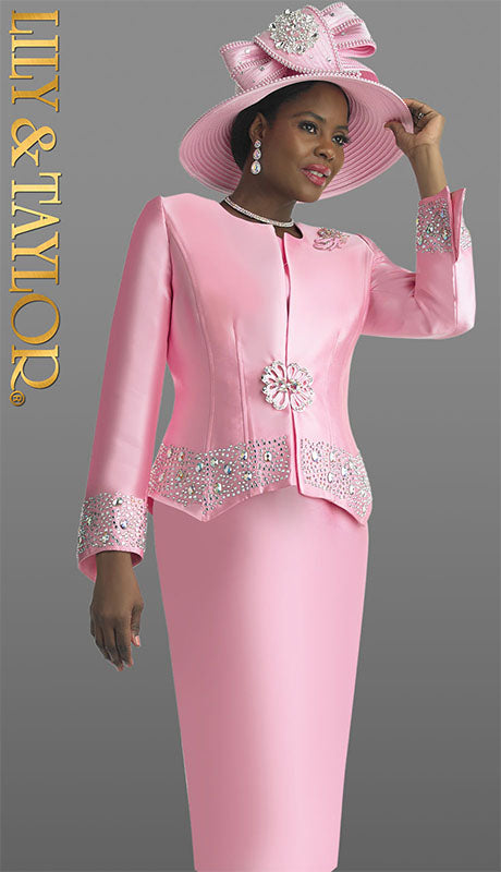 Lily And Taylor 4498-PNK-QS  Suit