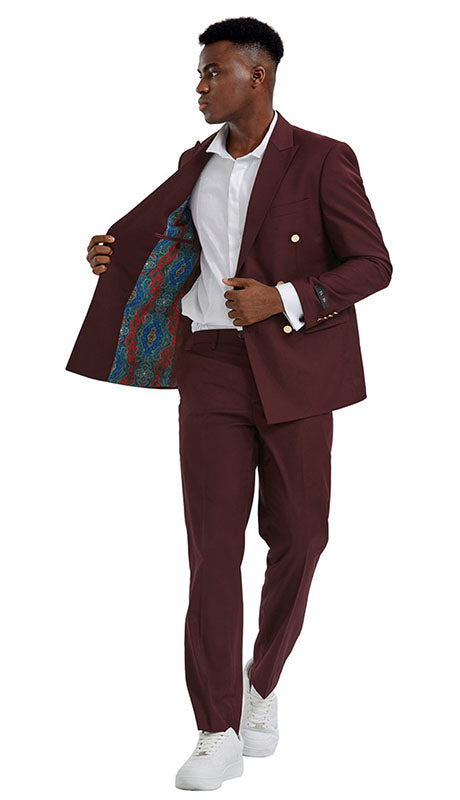 Tazzio  Mens Suit M356SK-BUR