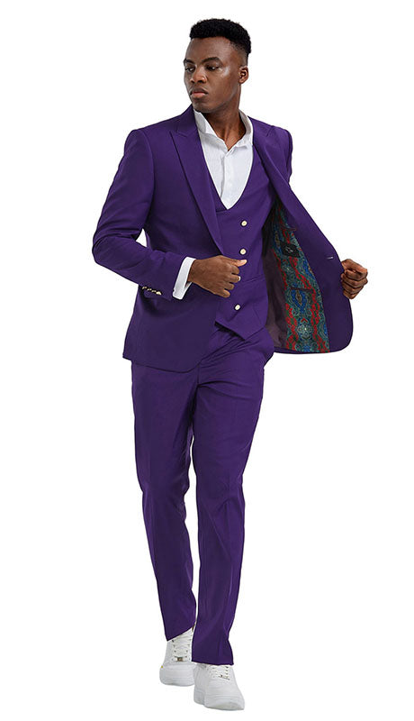 Tazzio Mens Suit M355SK-PUR