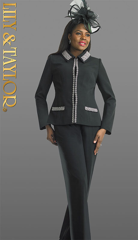 Lily And Taylor 4783-QO BLK Pant Suit