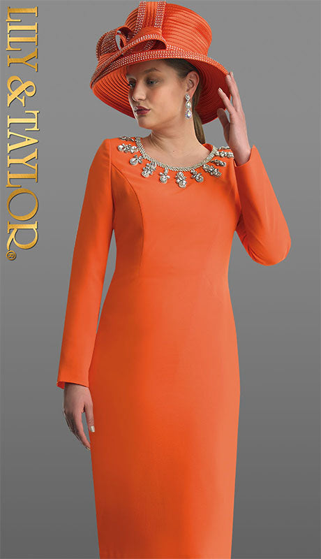 Lily and Taylor 4787-ORG-QO  Dress