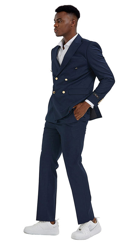 Tazzio Mens Suit M356SK-NVY