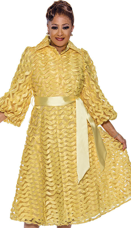 Dorinda Clark Cole 5261-YLW-QS Ladies  Dress