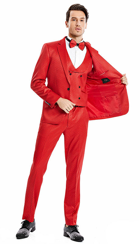 Tazzio Mens Suit M364SK-RED