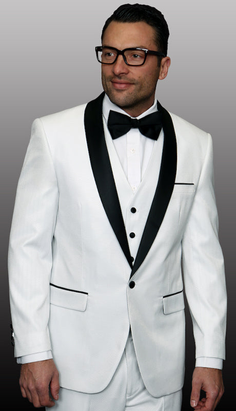 Mens  Suit Enzo-7 WHT