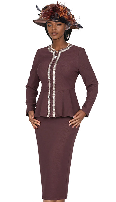 Elite Champagne Knit 5958-BRN-QS  Suit for Women