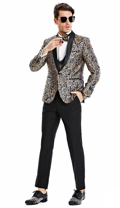Tazzio Mens Suit M367SK-BLU