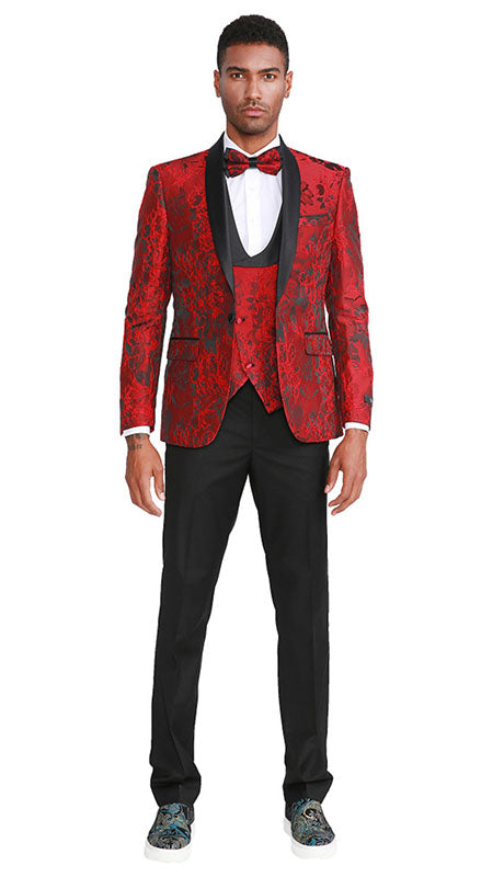 Tazzio  Mens Suit  M305SK-RED