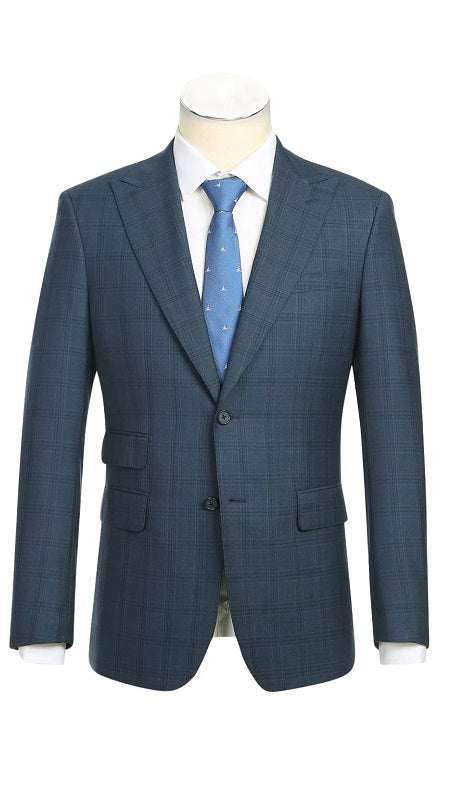 English Laundry Mens Suit EL92-55-410-BLUE Wool Suit