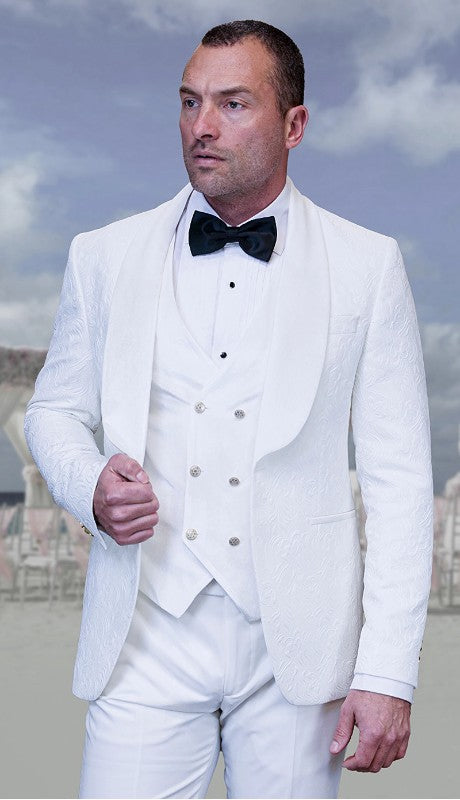 Mens  Suit Emporio-WHT