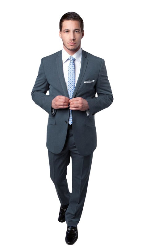 Tazzio Men's Button Suit M139S-02-GRY