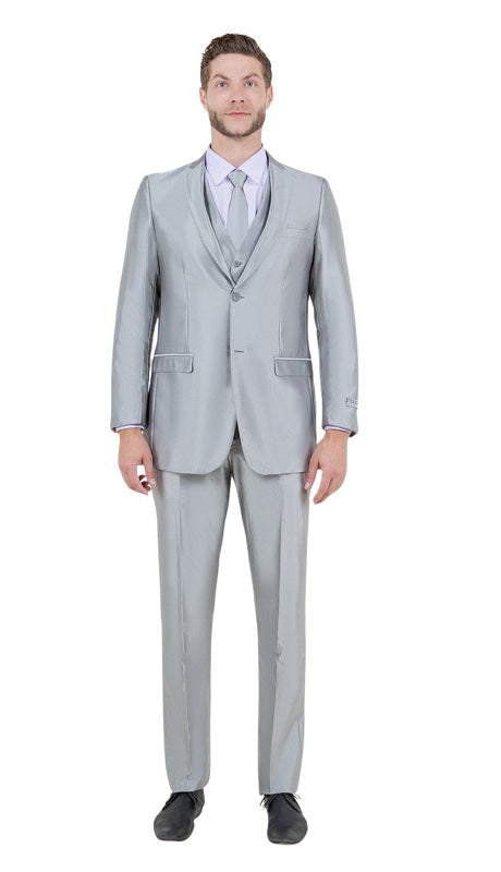 TAZZIO Mens Suit-M163S-06-SILVER