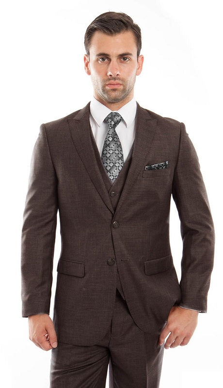 TAZZIO Mens Suit-M209S-03-Brown