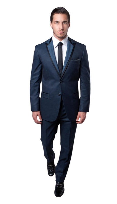 TAZZIO Mens Suit-M219S-02-Navy