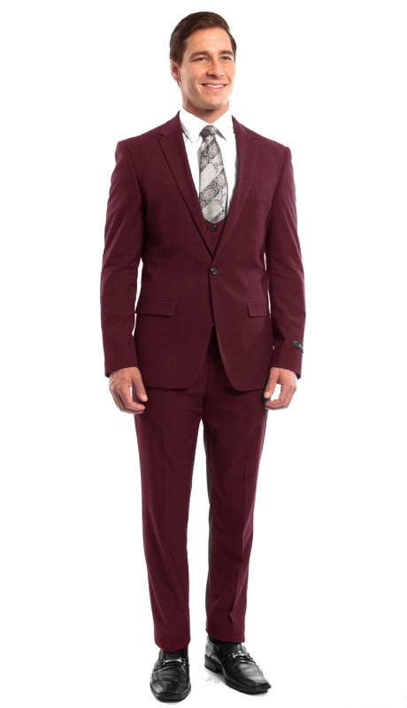 Tazzio Mens Suit-M255US - 03- BURGUNDY