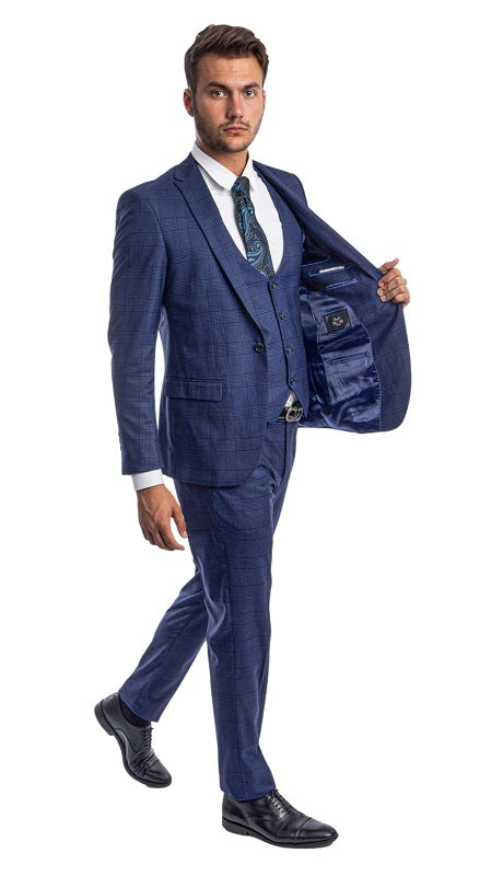 Tazzio Mens Suit-M267US-01-BLUE