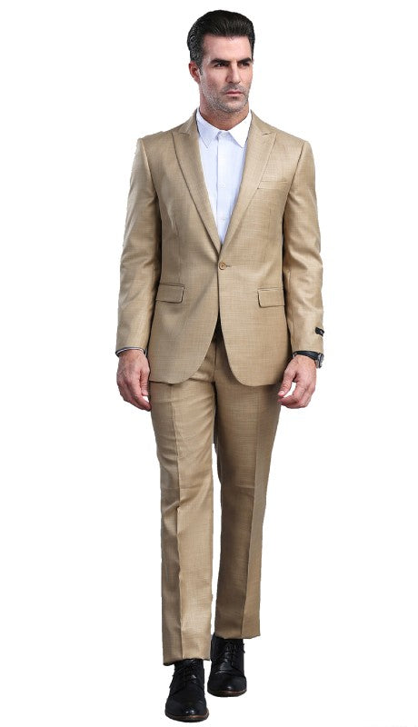TAZZIO Mens Suit-M294S-02-Khaki
