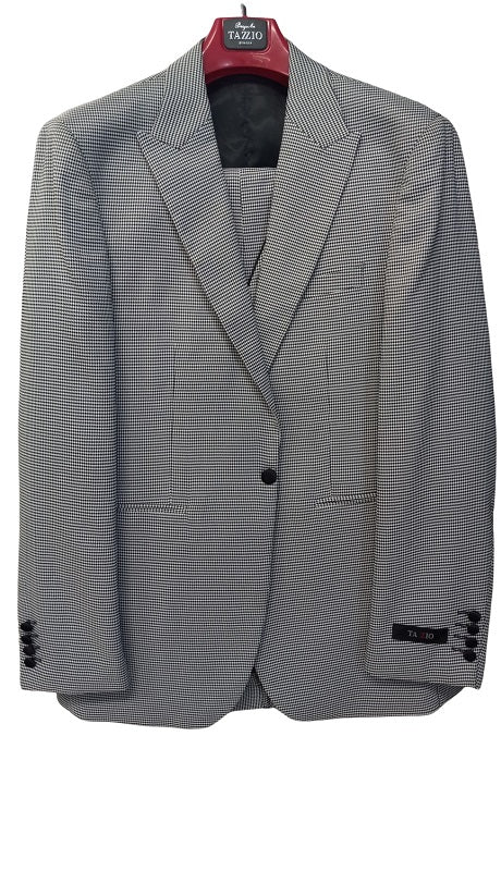 Tazzio Mens Suit M319-01-BLK-WHT