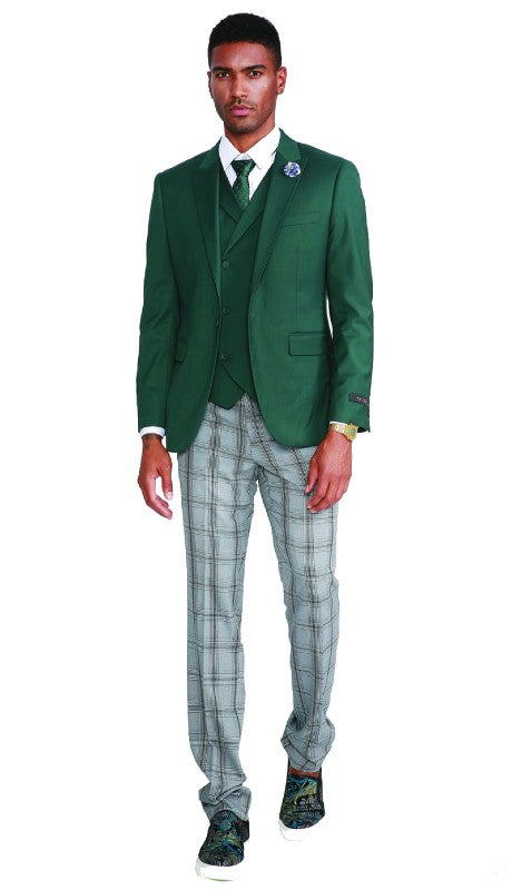 Tazzio Mens Suit M322SK-03-GRN