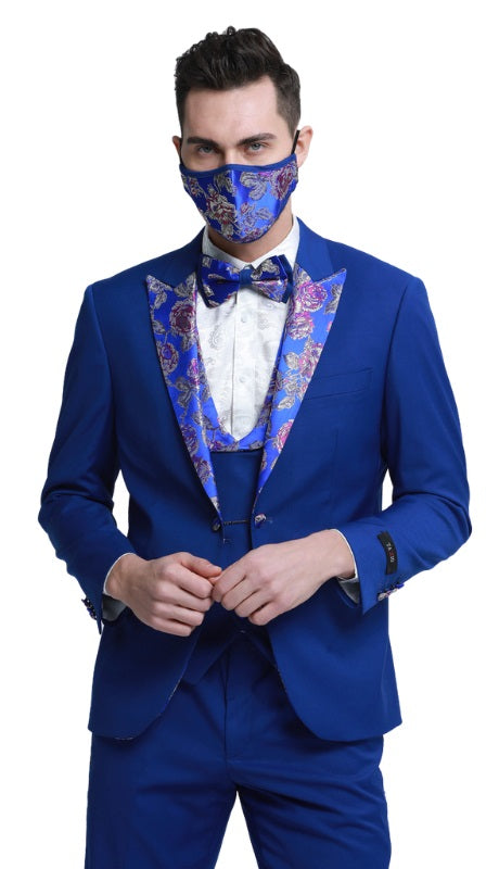 Tazzio Mens Suit-M331SK-03-ROYAL