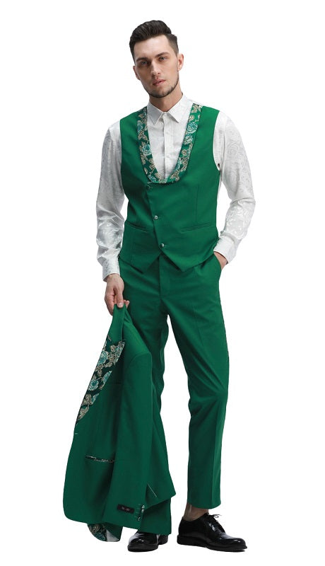 Tazzio Mens Suit-M331SK-06-GREEN