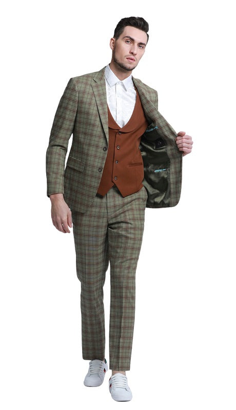 Tazzio Mens Suit-M334SK-03.BROWN