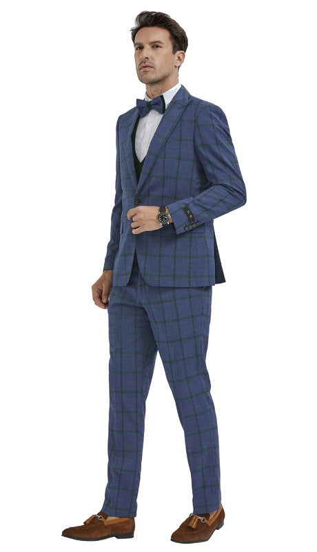 Tazzio Mens Suit M351SK-03-BLUE-GREEN