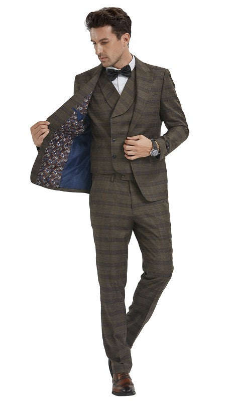 Tazzio Mens Suit M354SK-03-CAMEL