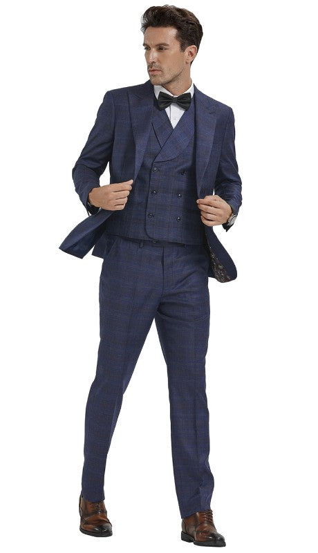 Tazzio Mens Suit M354SK-04-BLUE