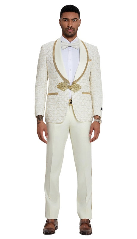 Tazzio Mens Suit M419SK-01-OFF WHITE