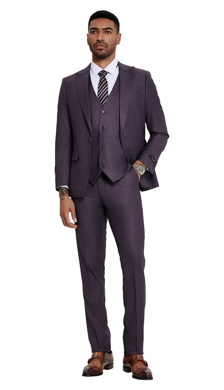 Tazzio Mens Suit M420SK-03-MAROON
