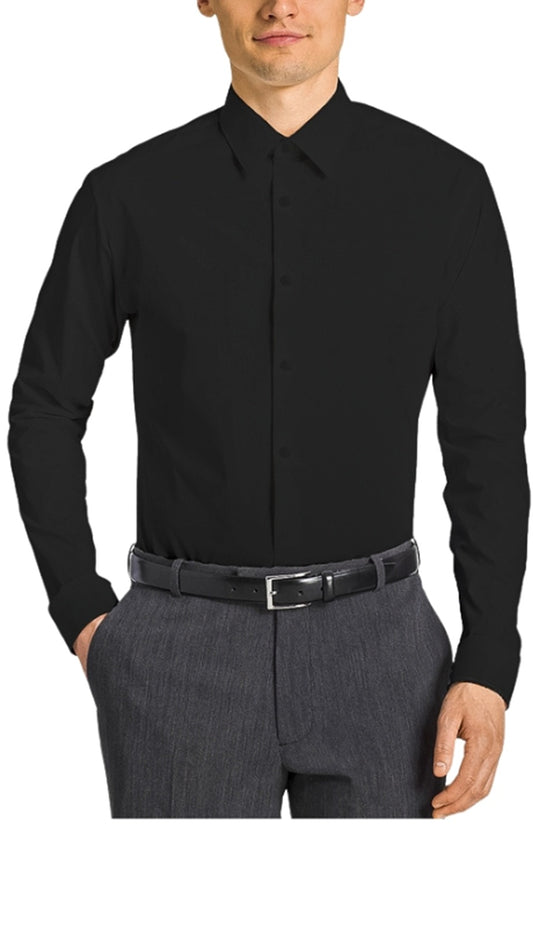 Tazzio  Mens Dress Shitrs-MSH30-08-JET BLACK