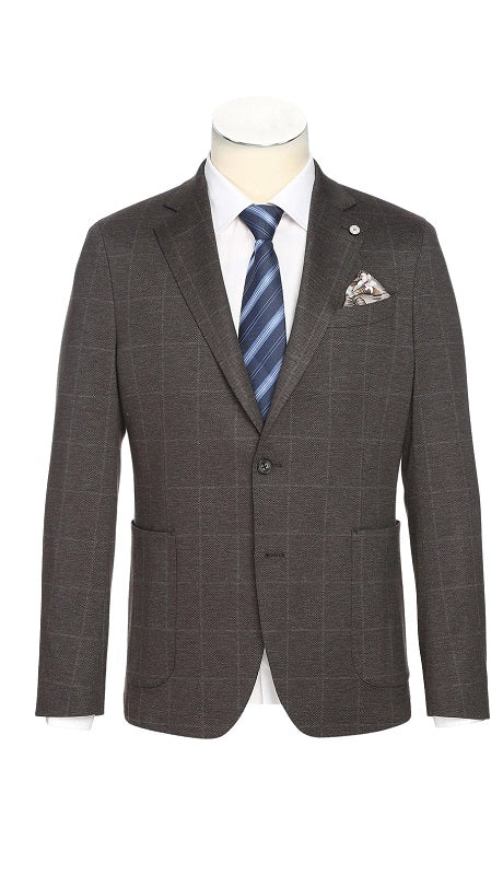 Pellagio Mens Blazer PF24-5-DARK-BRN