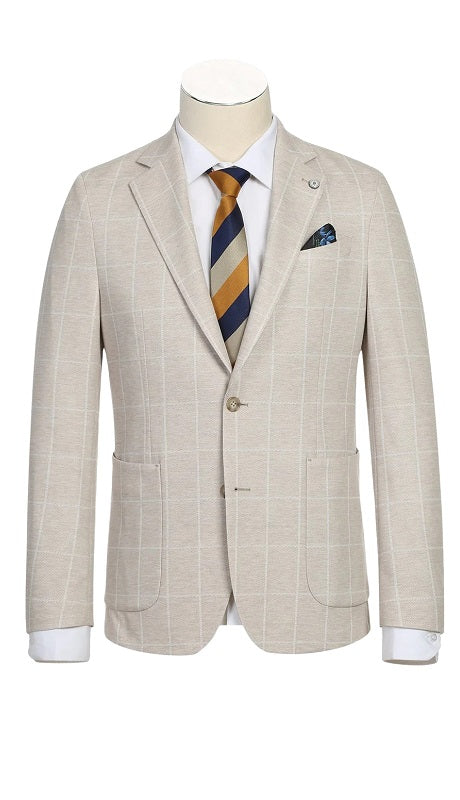 Pellagio Mens Blazer PS23-7-BEIGE-PLAID