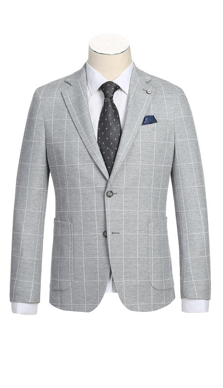 Pellagio Mens Blazer PS23-8-WHT-GRY-PLAID