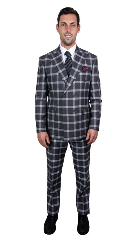 Stacy Adams SM103H1-BLK-GRY Mens Suit