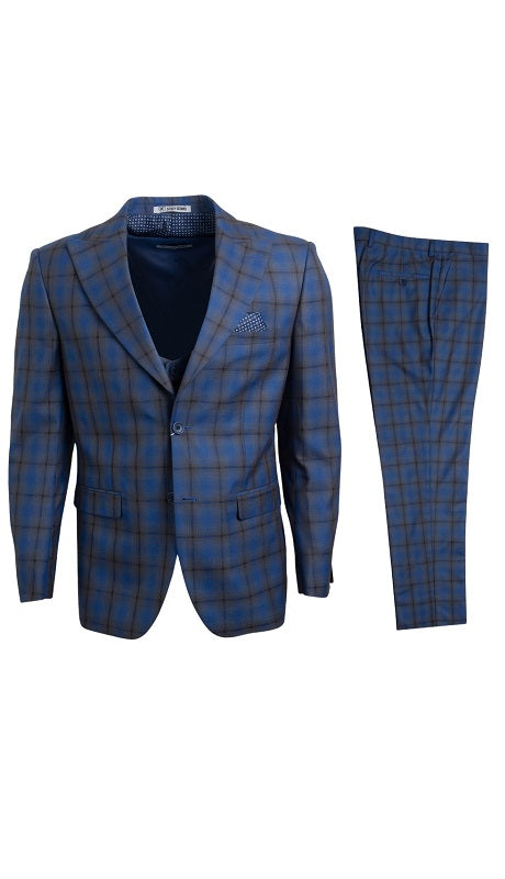 Stacy Adams-SM107H1-BLU-BRO Mens Suit