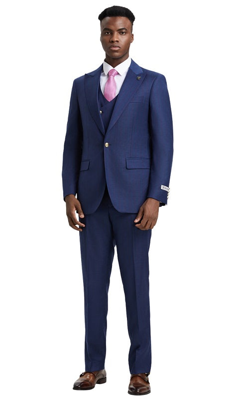 Stacy Adams SM165H1-12-NAVY Mens Suit