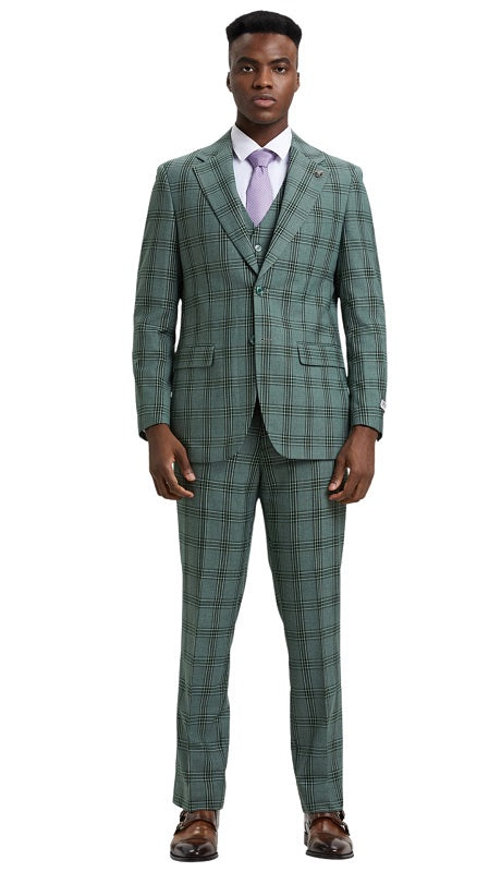 Stacy Adams SM166H1-05-GRN Mens Suit