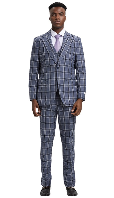Stacy Adams SM166H1-06-BLU Mens Suit
