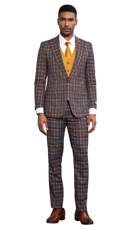 Stacy Adams SM177H1-24-BLU-ORG Mens Suit