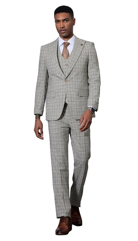 Stacy Adams SM185H1-01-GRY Mens Suit