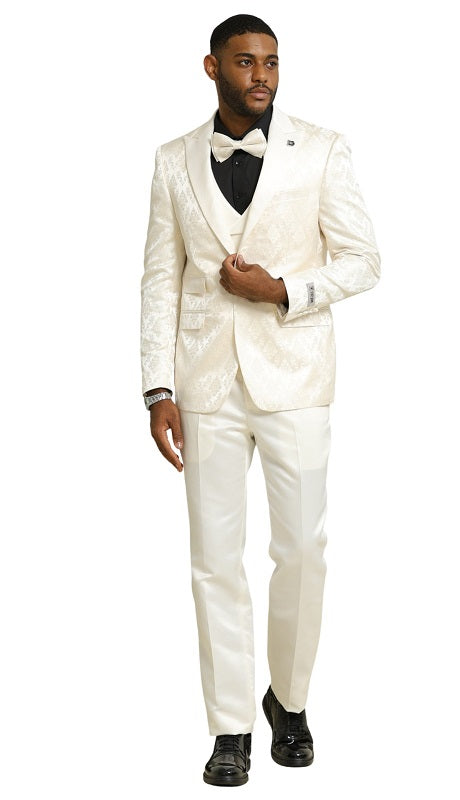 Stacy Adams SM191H1-02-IVORY Mens Suit